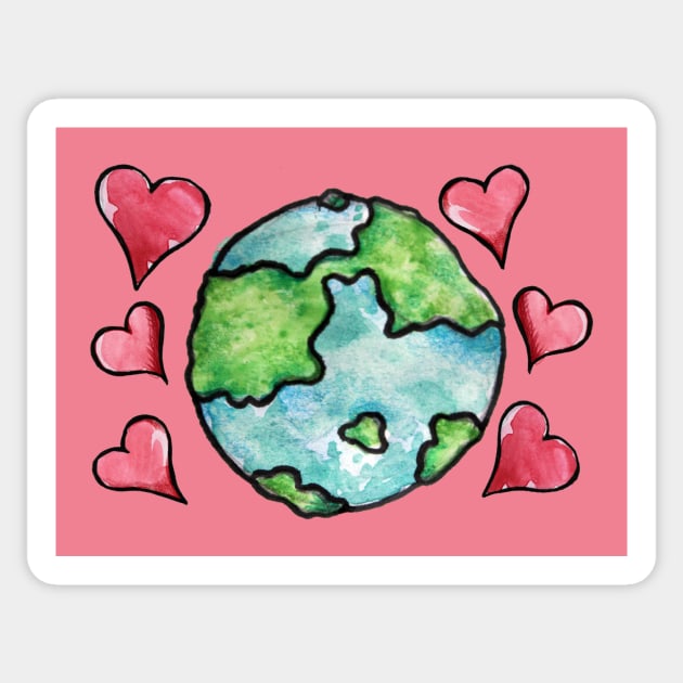 Earth Day Love hearts Sticker by bubbsnugg